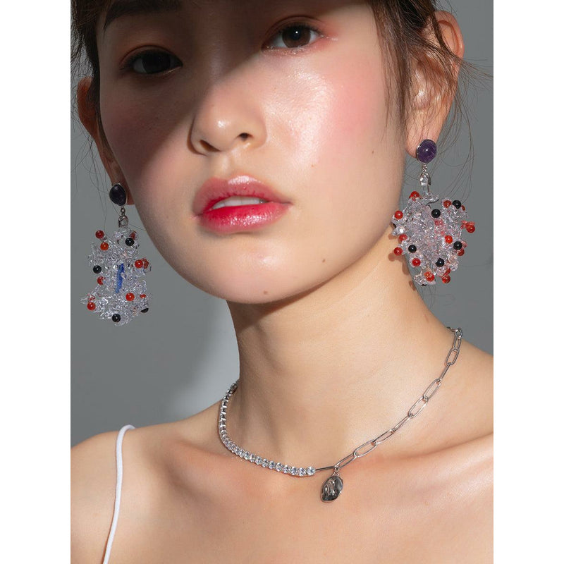 Coral Transparent Earrings - Chi'pau