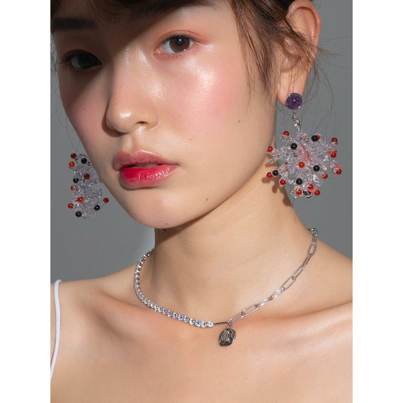 Coral Transparent Earrings - Chi'pau