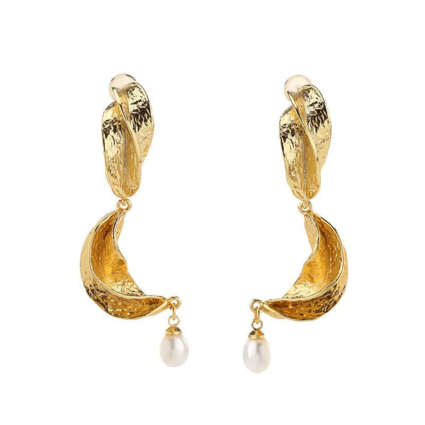 Abstract Pearl Stud Earrings - Chi'pau