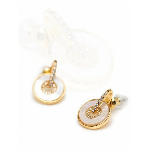 Earrings with Buckle in Gold and Mint